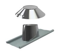 Solin inox bavette plomb 15° avec larmier - double paroi - Reuter Systèmes DW 150 mm