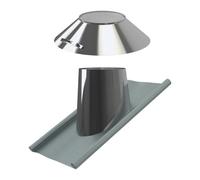 Solin inox bavette plomb 30° avec larmier - double paroi - Reuter Systèmes DW 150 mm