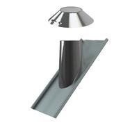 Solin inox bavette plomb 45° avec larmier - double paroi - Reuter Systèmes DW 250 mm