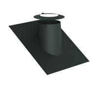 Solin plomb 26-35° avec collerette, élastomère noir - double paroi - Jeremias DW-GREY 130 mm