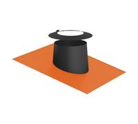 Solin plomb 5-15° avec collerette, élastomère tuile - Tecnovis TEC-DW-NOIR 150 mm