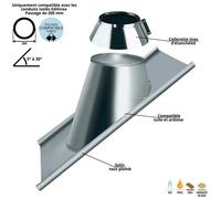 Solin plomb 5 à 30 degrés conduit double paroi isolé Edilinox Diamètre 150