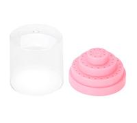 Solinder Boîte D'organisation D'affichage D'embout de Support de Support Perceuse à Ongles 48 Trous, Stockage Matière Plastique Robuste pour le Salon (Rose)