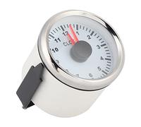 Solinder Car Clock 52mm Stainless Steel Hour Meter (White Dial Silver | Rétroéclairage rouge, faible consommation, étanche IP67, pour véhicules, bateaux, camping-cars