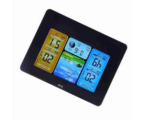 Solinder Station Météo Numérique, Horloge Extérieure LCD (Neutral - black) | Affichage de l\'heure 12/24 heures, alerte de température extérieure, phases de lune, suivi de l\'humidité