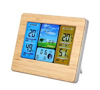 Solinder Station Météo Numérique, Horloge Extérieure LCD (Neutral - Yellow) | Affichage de l\'heure 12/24 heures, alerte de température extérieure, phases de lune, suivi de l\'humidité