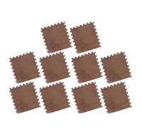 Solinder Tapis de Sol Emboîtable en Mousse Peluche, Confortable, Antidérapant, pour Chambre à Coucher, Chambre d'enfant, 10 Pièces, 12,2 X 11,8 Pouces (Brun)