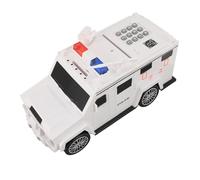 Solinder Tirelire de Voiture Blindée avec Mot de Passe D'empreinte Digitale et Fonction Rouleau, Adaptée aux Enfants, Cadeau d'anniversaire Parfait, Plastique 10,04 X 4,57 Pouces (Blanche)
