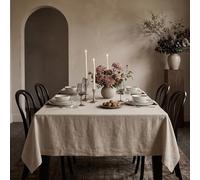 Solino Home Nappe rectangulaire en Lin Pur à 100% - Lavable en Machine - pour l'été - Naturel - 152,4 x 274,3 cm - Fête