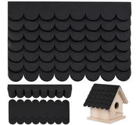 Solisara 32Pcs Mini Bardeaux Toit Auto-Adhésifs, Bardeau Bitume Toiture | Feutre Bitumé Imperméable pour Nichoir Oiseaux Cage Lapin Hôtels à Insectes Modélisme et Abri de Jardin Chien Projets en Bois