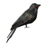 Sollee Corbeaux Noirs d'halloween, Corbeau Noir réaliste - De Vrais Corbeaux Noirs d’Halloween à Plumes - Accessoires de lumière de, Cicatrice d'accessoire de Corbeau de 6,3 Pouces pour l'artisanat