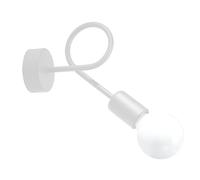 SOLLUX lighting - Applique Murale - Lampe Murale SUPEŁ - Luminaire Décoratif - Lampe LED - Faible Consommation Énergétique - E27, 1x max 15W LED, ~230V, 50Hz, IP20 - Blanc - 25x8x20cm