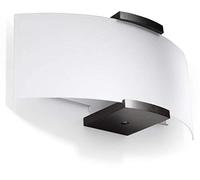 SOLLUX lighting Applique murale d'intérieur - Applique bois verre - 1 flamme - Ampoule LED - Wengé blanc Emilio