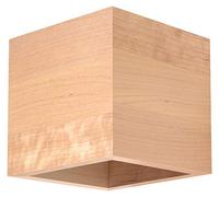 SOLLUX lighting Applique murale quad en bois avec abat-jour rectangulaire - Lampe pour salon, salle à manger, éclairage mural - Lampe de cuisine en bois naturel 10 x 12 x 10 cm