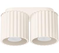 Sollux Lighting Plafonnier moderne AURA beige ovale 21 cm strié 2x GU10 SL.1790