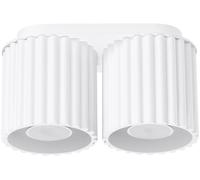 Sollux Lighting – Plafonnier AURA – Ovale moderne 21 cm blanc – 2x GU10 – Aluminium