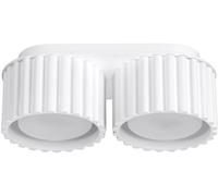 Sollux Lighting Plafonnier Aura - Aluminium blanc 2x GX53 10W ovale 21 cm