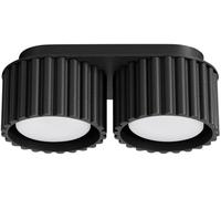 Sollux Lighting Plafonnier AURA – moderne ovale noir 21 cm, 2xGX53 10W LED