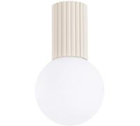 Sollux Lighting Plafonnier Halo - Spot de plafond aluminium et verre 1x G9 IP44 beige