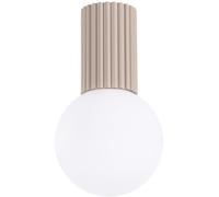 Sollux Lighting Plafonnier Halo - aluminium et verre, 1 flamme, G9 LED 8W IP44, taupe