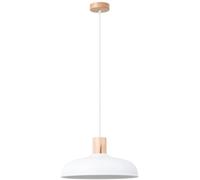 Suspension INDY blanche métal/bois Ø38cm E27 Sollux