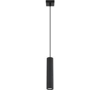 SOLLUX lighting Suspension Luminaire - Lustre Plafonnier - en Aluminium - 1 Abat-jour - 8 x 8 x 118 cm - Karbon Noir