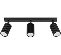 SOLLUX lighting Plafonnier LED - Spot de Plafond - en Aluminium - 3 Abat-jours - 45 x 6,5 x 16,5 cm - Karbon Noir
