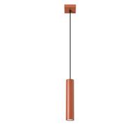 SOLLUX lighting LAGOS Lampe suspendue moderne - Luminaire polyvalent - GU10, max 10W LED, ~230V, 50Hz, IP20 - Ampoule non incluse - 1x Source de lumière - 8x8x118cm, Ocre rouge