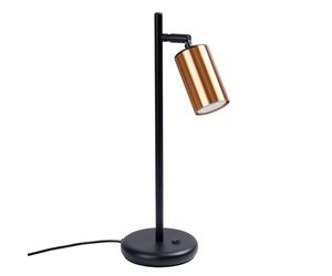 SOLLUX lighting - Lampe de Bureau LED - Lampe de Chevet, lampe de Bureau, lampe de Lecture, Lampe de Travail, Lampe Enfant - GU10, 1x max 10W LED, ~230V, 50Hz, IP20 - Noir/Cuivre - 13x15x44cm