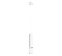SOLLUX lighting Lampe suspendue - plafonnier acier - 1 flamme - ampoule LED - blanc Lami