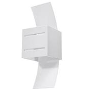 SOLLUX lighting Loreto Applique avec Perforation Applique Minimaliste pour Intérieurs Effets Lumineux Ampoule G9 Remplaçable 1 x 40 W 1 x 12 W LED Aluminium et Verre Dépoli Blanc 10 x 12 x 30 cm