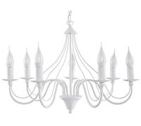 SOLLUX lighting Lustre suspension - plafonnier acier - 7 flammes - ampoule LED - blanc Minerwa