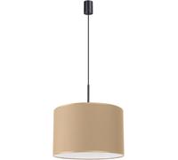 SOLLUX lighting Suspension Luminaire - Lustre Plafonnier - Lampe de Plafond - Tissu PVC - 1 Abat-jour - Lampe LED Ampoule - Beige Nevia
