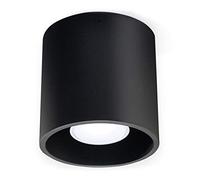 SOLLUX lighting Orbis Plafonnier Spot | Design Moderne avec Abat-jour Cylindrique | Fabriqué en Aluminium avec 1 x Ampoule GU10 Remplaçable | Noir, 10 x 10 x 10 cm