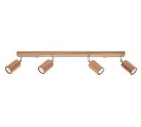 SOLLUX lighting Plafonnier en Bois Couleur Chêne Design Octogonal Minimaliste Moderne pour Chambre Salon Style Scandinave GU10 E 80/5/20 cm 4x Source de Lumière Zeke 4