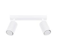 Sollux Lighting – Plafonnier Karbon SL.1542 – 2x10W LED Aluminium 2 abat-jours Blanc