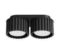 SOLLUX lighting Plafonnier - Spot de plafond en aluminium - 2 flammes - Ampoule LED - Aura Noir