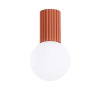 Plafonnier HALO rouge ocre boule verre blanc IP44 G9 Sollux