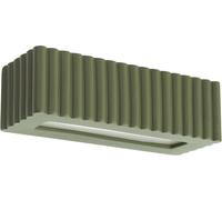 SOLLUX lighting Applique Murale - Lampe Murale Intérieure - en Céramique - 1 Abat-jour - Lampe LED Ampoule - Vert Olive Rigata