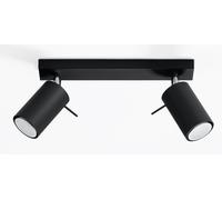 Sollux Lighting - Plafonnier Ring 2 SL.0092 - 2x40W, 2 ampoules GU10, noir, design moderne