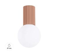 Sollux Lighting Plafonnier Mocha Halo - Spot de plafond aluminium et verre, 1 flamme, LED marron
