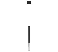 SOLLUX lighting Suspension - Lampe de plafond en acier - 1 lumière - Ampoule LED - Chrome noir Mozaica