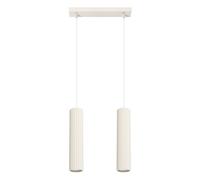 SOLLUX lighting Suspension Luminaire - Lustre Plafonnier - en Aluminium - 2 Abat-jours - 30 x 6,5 x 16,5 cm - Karbon Beige