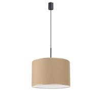 SOLLUX lighting Suspension Luminaire - Lustre Plafonnier - Lampe de Plafond - Tissu PVC - 1 Abat-jour - Lampe LED Ampoule - Beige Nevia