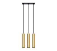 SOLLUX lighting Suspension luminaire plafonnier acier 3 flammes lampe LED ampoule 3000K doré brillant Toris