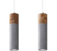 Sollux Lighting Zane lampe suspendue 2x40 W gris/cendre-bois SL.0966