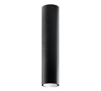 Sollux Lighting – Plafonnier Lagos SL.1002 – 1 x 40 W, abat-jour cylindrique noir, GU10
