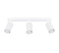 SOLLUX lighting Plafonnier LED - Spot de Plafond - en Aluminium - 3 Abat-jours - 45 x 6,5 x 16,5 cm - Karbon Blanc