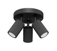 SOLLUX lighting Plafonnier LED - Spot de Plafond - en Aluminium - 3 Abat-jours - 19,5 x 19,5 x 18 cm - Karbon Noir