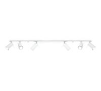 SOLLUX lighting Ring 6L Plafonnier | Design minimaliste moderne Bras réglable et direction de la lumière | Ampoule GU10 interchangeable 6 x 40 W | Acier blanc, 118 x 6 x 16 cm